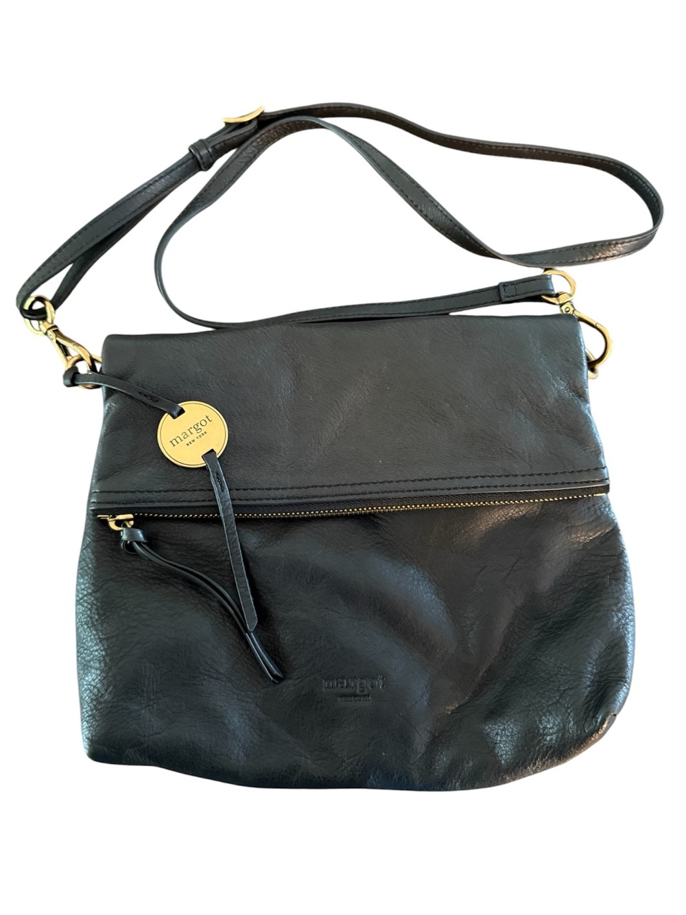 Margot New York Robbie Fold Over Crossbody Black